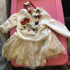 12 mos. Christmas Tutu Dress & Necklace